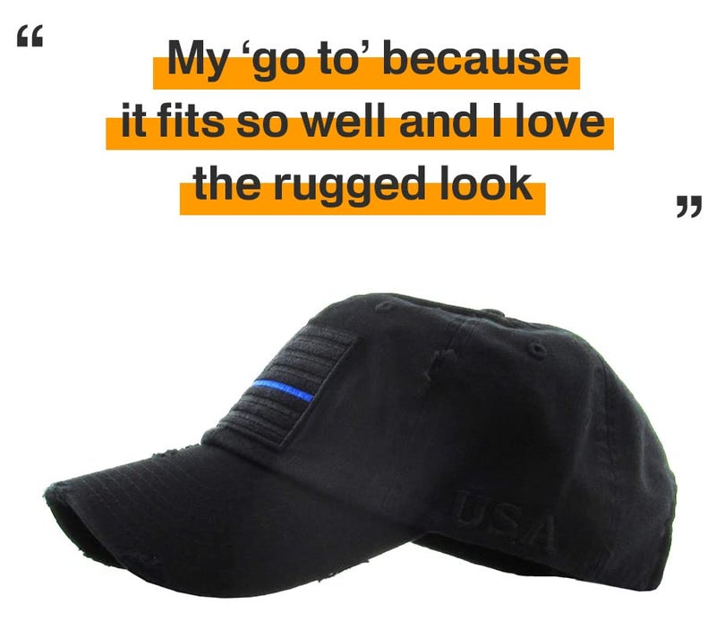 KBETHOS KBVT-209 BLK (Blue LINE) Tactical Operator with USA Flag Patch US Army Military Baseball Cap Adjustable - Image 4